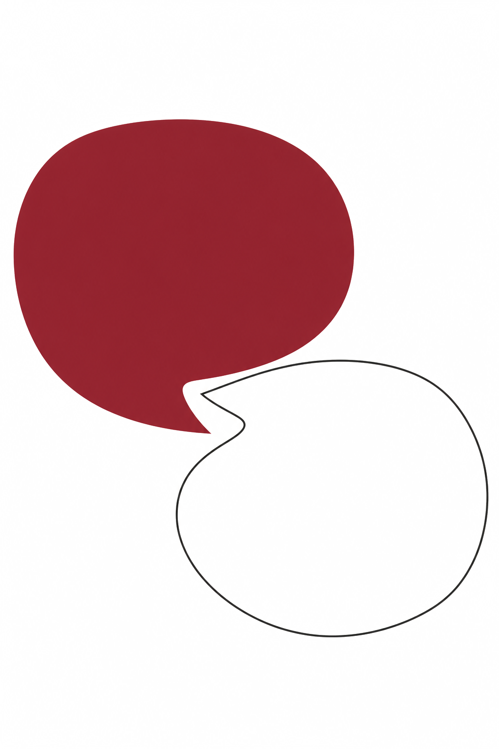 Two speech bubbles in conversation
